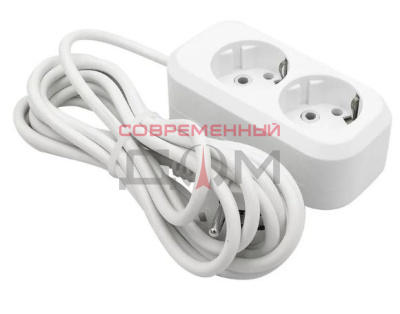 Удлинитель GELBERK GLK-2/1,5m, 10А 2 гн ПВС (1,5м) 2200 Вт